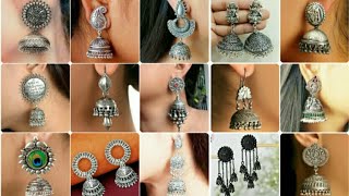 Top40 /Art Work Classic Oxidised Jhumkas Earring Designs / High Quality Long & Short Beaded Jhumkas