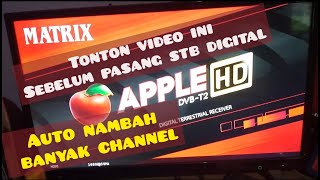 tutorial cara pasang set top box tv digital stb matrix apple agar banyak channel