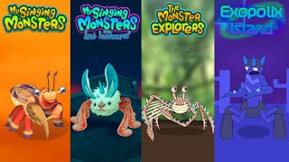 ALL My Singing Monster Vs The Lost Lanscapes Vs The Explorers Vs Exopolix Island | Compare designs