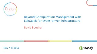 Beyond Configuration Management with SaltStack for event-driven infrastructure