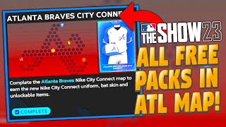 ALL FREE HIDDEN PACKS FOUND IN BRAVES CONQUEST MAP! MLB The Show 23