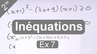 Ex 7 : résoudre (x+1)²-(3x+9)(x+1) sup. à 0