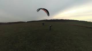 Paramotor flight - ground handling paraglider