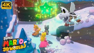 Super Mario 3D World + Bowser's Fury (3 PLAYERS) - Snowball Park & World 3-1 (4K 60FPS)