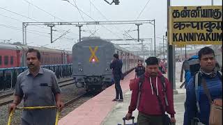 Kanyakumari to KSR Bengaluru SF Express Departs from CAPE #16525 #trainvideos #islandexp #wap7