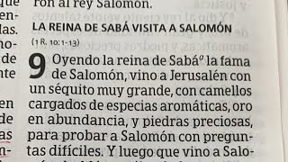 2 Crónicas 9-10 (La reina de sabá visita a Salomón) y 1 Timoteo 5 ( Deberes hacia los demás)