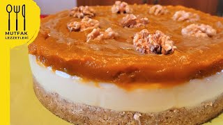 Balkabaklı Muhallebili 3 Katlı Tatlı Tarifi | Cheesecake Usulü