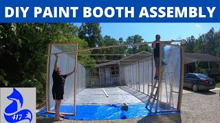 Part 2 ASSEMBLING THE DIY PRO PAINT BOOTH! EASY UP EASY DOWN -MODULAR!