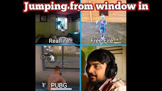 Real life vs Free Fire vs BGMI 😂🤣🙏 short completion