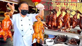 POPULAR MALAYSIAN STREET FOOD BREAKFAST | DAILY PREPARATION OF ROASTED DUCK & GOOSE | STREET FOOD