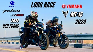 bajaj pulsar n160 2024 vs Yamaha mt-15 2024 | DRAG RACE | shocking results 😱