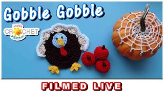 Turkey 🦃 Applique - Thanksgiving Wreath Part 1 – LIVE Crochet Tutorial - Oct. 7, 2024