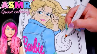 ASMR Speed Coloring Barbie (Coloring Sounds & No Talking)