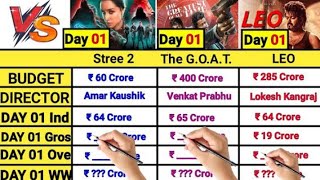 The Greatest Of All Time Vs Stree 2 Vs Leo movie Day 1 Box Office Collection Comparison |