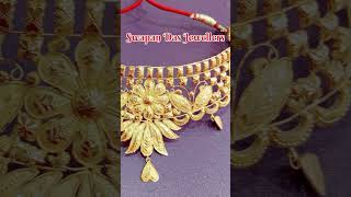 হালকা ওজনের নেক,নেকলেস,stylish necklace design, flower necklace design,Gold necklace design