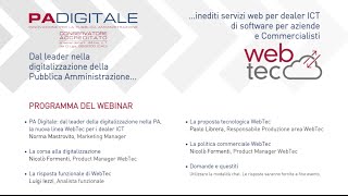 Dal leader nella digitalizzazione della PA, un'inedita linea di servizi web per dealer ICT: WebTec