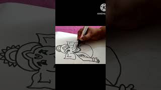 Drawing Ganpati Bappa going with Bag/Ganesh chaturthi special #viral #trending #youtubeshorts