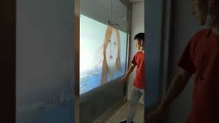 rear projection touch screen display project on any transparent surface laser touch high precision