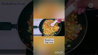 Healthy Ragi Soup Recipe For Dinner in 5 Minutes | Mix Veg Ragi Soup | weightloss recipe | #shorts