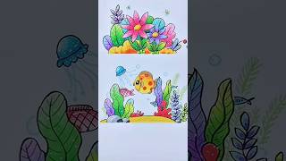 Beautiful aquarium drawing coloring #hiphop #artist #diy #5mintcraft #drawing #coloring #shortsviral