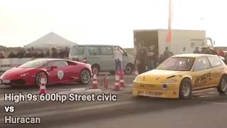 HONDA CIVIC TURBO VS SUPERCARS COMPILATION