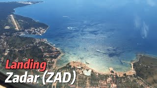 Beach view during landing at Zadar (ZAD) Airport