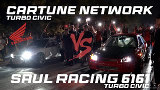 CARTUNE NETWORK VS SAUL RACING❕ TURBO CIVICS GO HEAD TO HEAD❗️