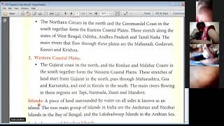 Coastal Plains, Islands & Life in the Southern Plateau from Chapter 6 of EVS of Class 4