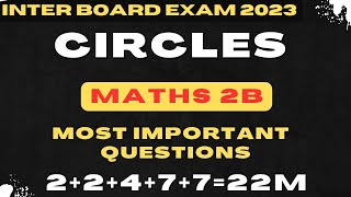 #CIRCLES|SENIOR INTER MATHS 2B|#MATHS2B|#INTERMATHS|#IPE2023|#MOSTIMPORTANTQUESTIONS|AP&TS|#class12