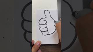 Thumb up drawing easy #drawingtutorial #youtubeshorts #arttutorial #creativeart #trending