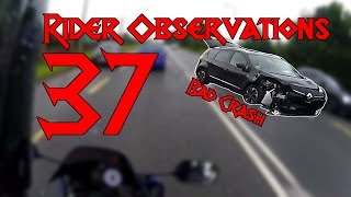 CAGER THROWS SOMETHING AT BIKERS, CRASH, NEAR MISS | Rider Observation 37