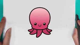 How to draw a octopus squid easy for beginners drawing cute squid Step by step  easy drawing octopus