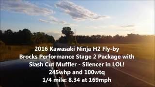 2016 Kawasaki Ninja H2 Flyby - Brocks Stage 2 - LOUD!