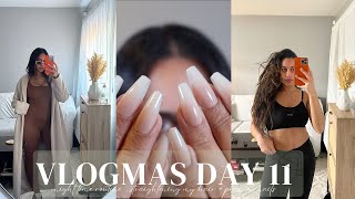 MAINTENANCE ROUTINE VLOG | STRAIGHTENING MY HAIR + MY NIGHT TIME ROUTINE | VLOGMAS  DAY 11