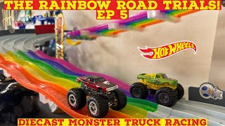 MARIO KART DIECAST RACING - RAINBOW ROAD TRIALS - EP 4 - DIECAST MONSTER TRUCK RACING