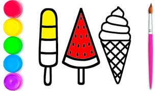 Draw a picture of ice cream for kids/ bolalarga musqaymoq rasmini chizish/ мороженое/ desserts/choko