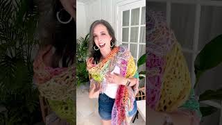 Stash Busting Crochet Shawl Free Pattern! Use up  your leftover yarn!