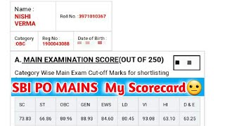 💯SBI PO Mains My Scorecard🙂☝️#sbipo