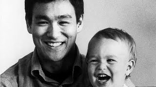 Bruce Lee with his son, Brandon, 1966