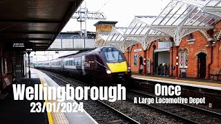 Trains at WELLINGBOROUGH Station ( EMR ) 23/01/2024