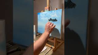 Mountain Bob Ross style oil painting #art #artshorts #painting #artwork #bobross #easy #arts #fun