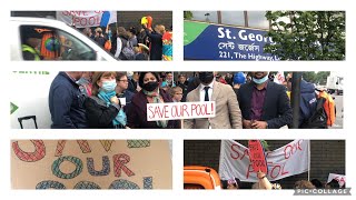 St. George’s Swimming Pool. Invitation to peaceful Protest. Tower Hamlets, London. 22/06/2021