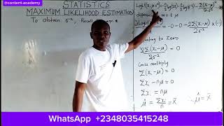 Maximum Likelihood Estimation | Mean and Variance of Normal Distribution@content-academy