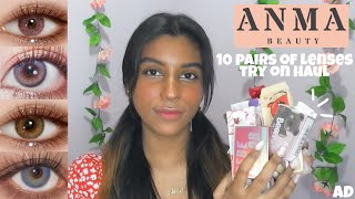 trying the PRETTIEST COLOURFUL contact lenses on dark eyes - *they look magical* ft anmabeauty