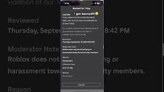 I got BANNED!!!#banned #roblox #youtubeshorts #reatable