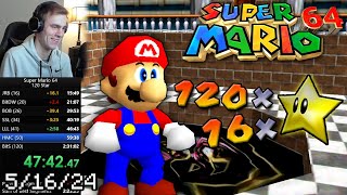 120 Star THEN 16 Star Super Mario 64 Speedruns! | gamerboy80 VODS 5/16/24