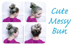 EASIEST CUTE MESSY BUN!!