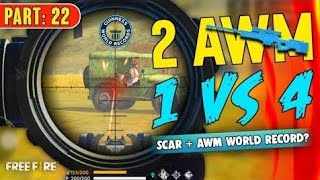 Solo vs Squad 2 AWM Try to make World Record - Garena Free Fire- Total Gaming