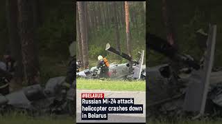 Russian Mi-24 attack helicopter crashes down in Belarus