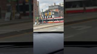 Waiting at the street light for a street car to cross the road on Toronto ON.#shortviral #subscribe#